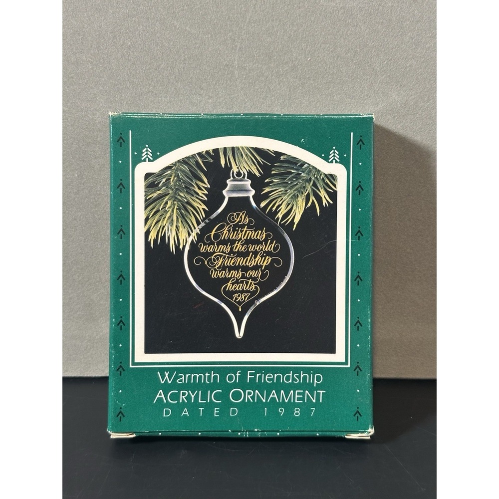 WARMTH OF FRIENDSHIP - HALLMARK KEEPSAKE ORNAMENT - ACRYLIC - DATED 1987